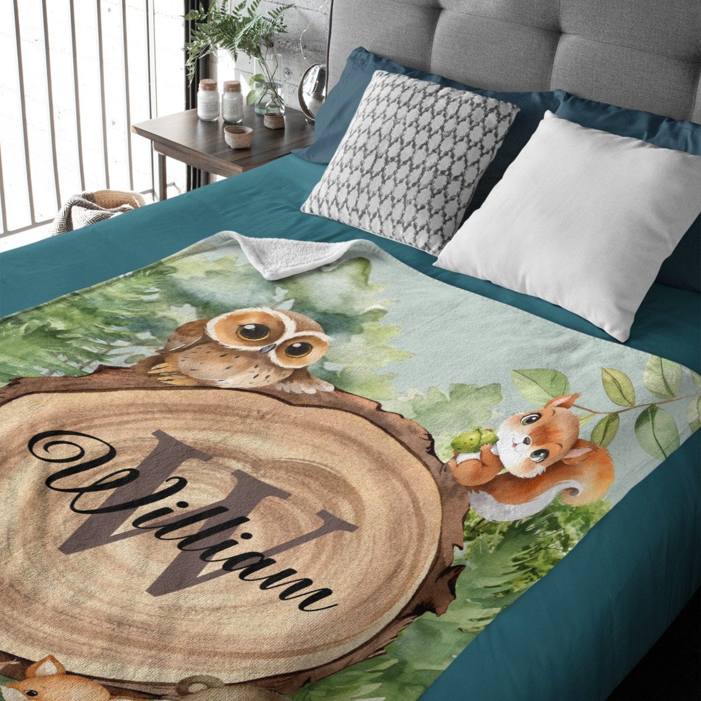 Forest Zoo-Name Customized Zoo Kids Blanket-Gift for Kids