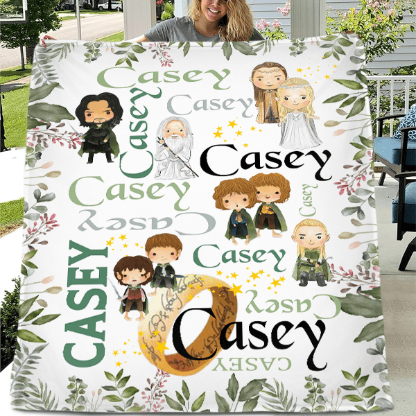 Name Customized Finger Rings Blanket Gifts for Kids