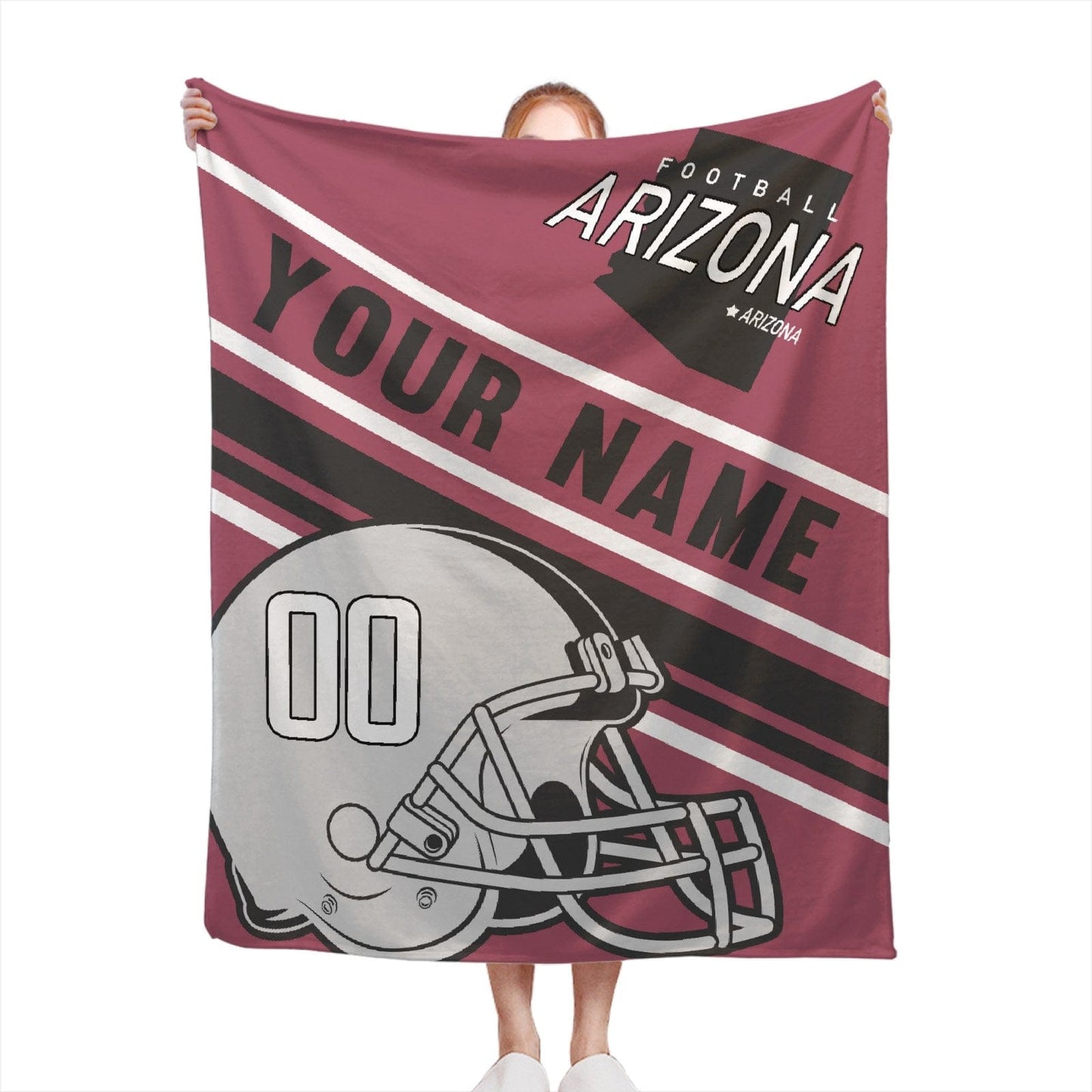 Personalized Football Arizona Custom Fans Add Name Number Blanket