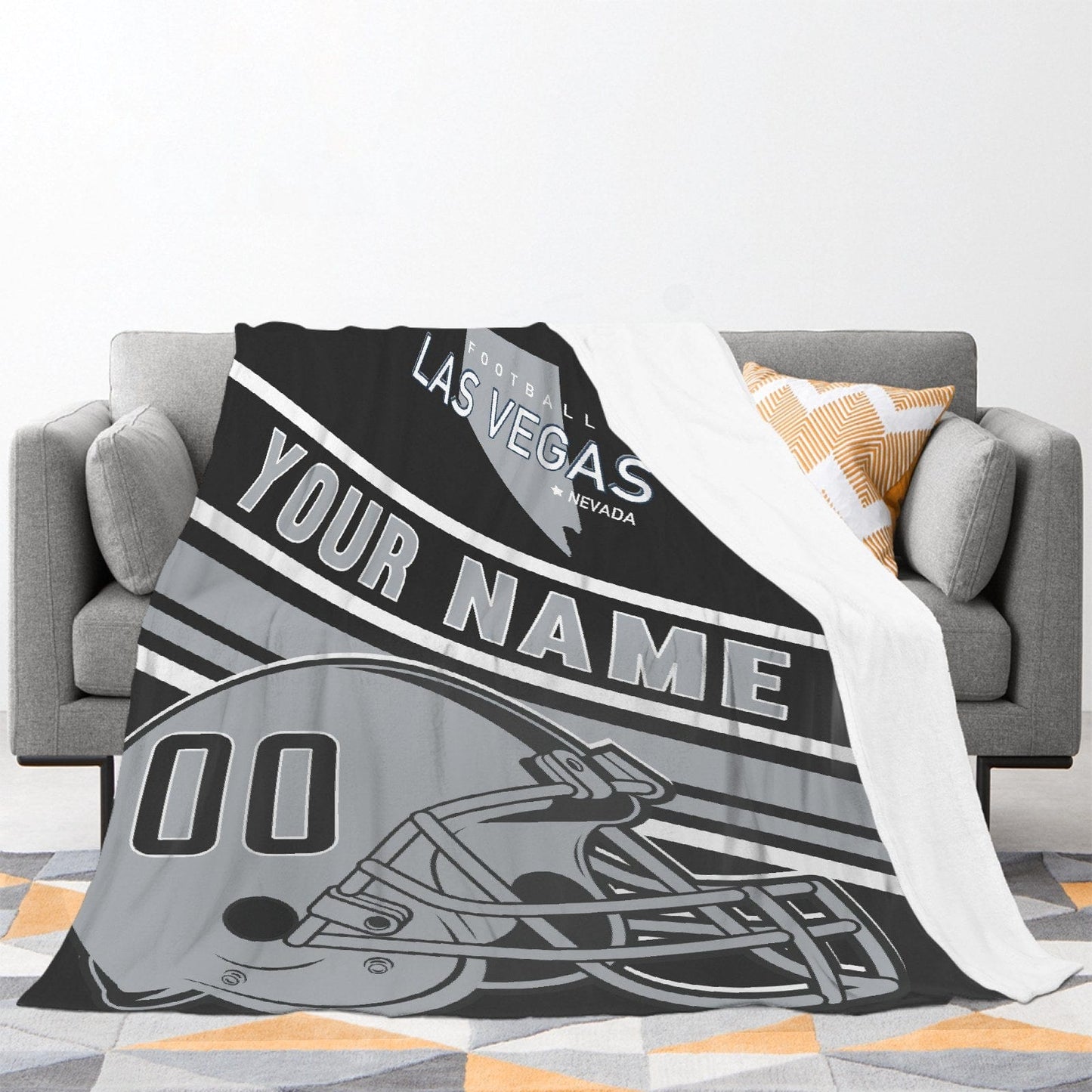Personalized Football LAS VEGAS Custom Fans Add Name Number Blanket