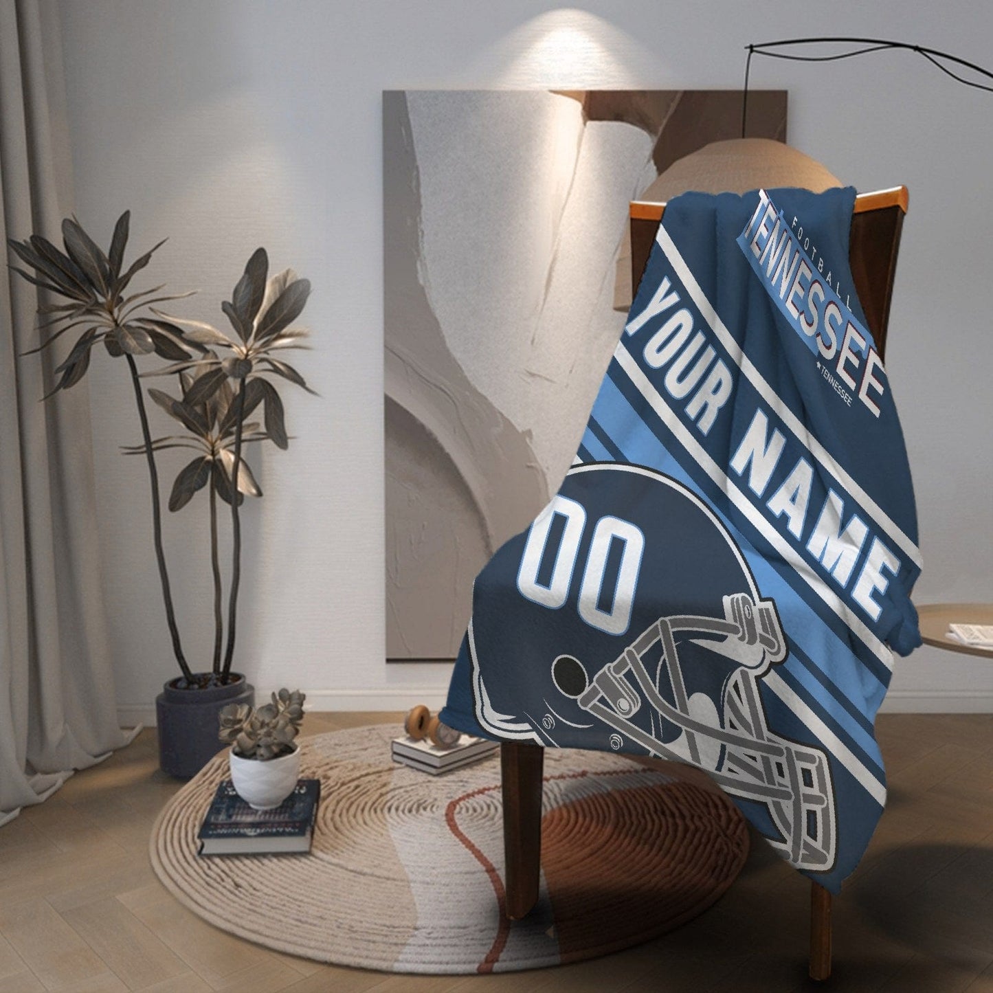 Personalized Football TENNESSEE Custom Fans Add Name Number Blanket