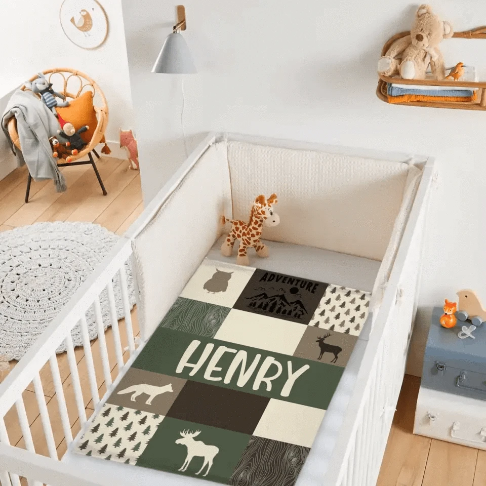 Customized Boy Names Nature Themed Baby Blanket, Great Birthday Gift