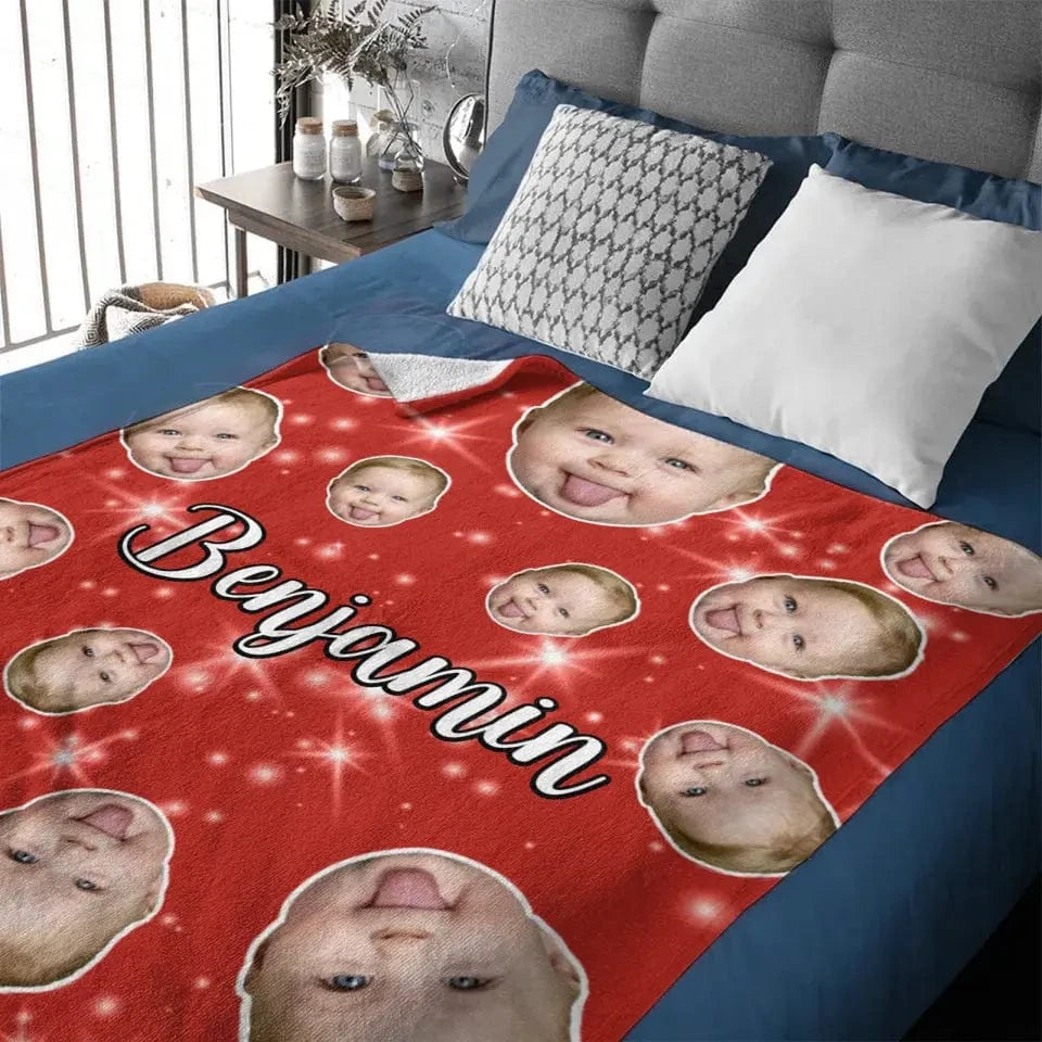 Face Blanket, Personalized Blanket with Photo, Blanket with Baby Pet Human Face