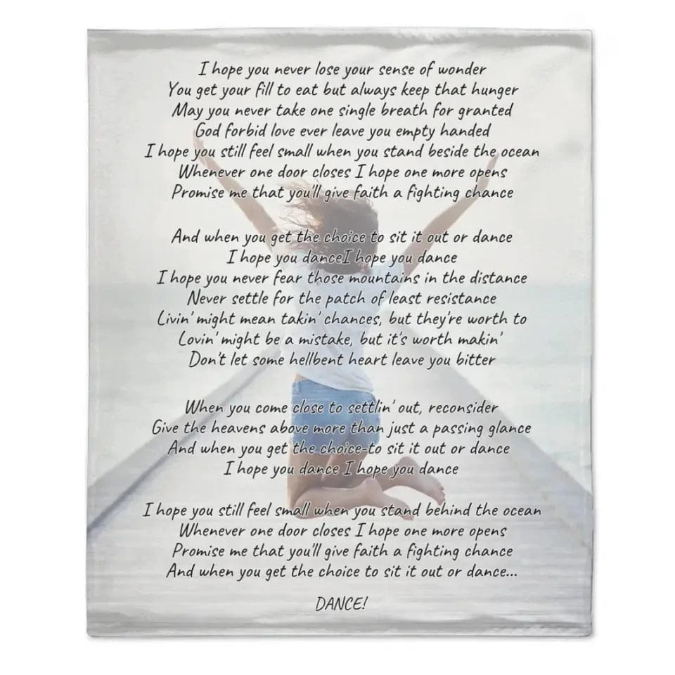Dancing Back Blanket - I hope you dance