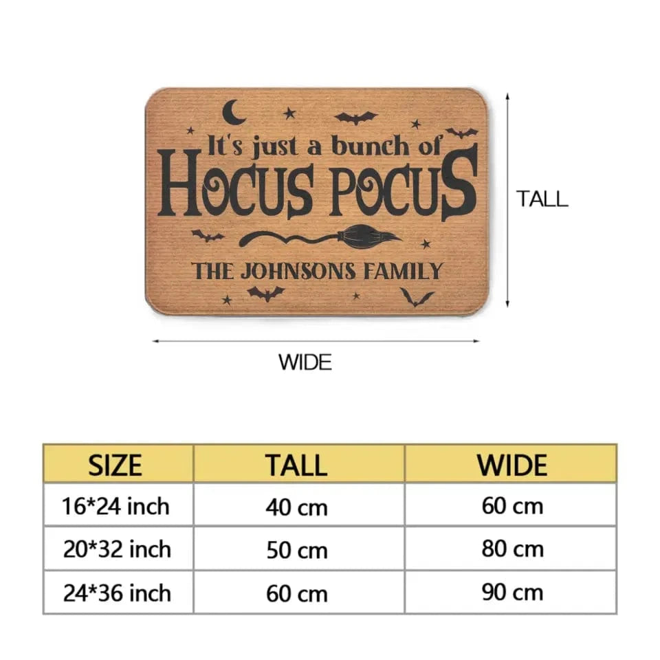 Custom It's Hocus Pocus Time Witches Doormat - Family Personalized Home Decor Witch Decorative Mat - Halloween Gift For Witches, Family Members
