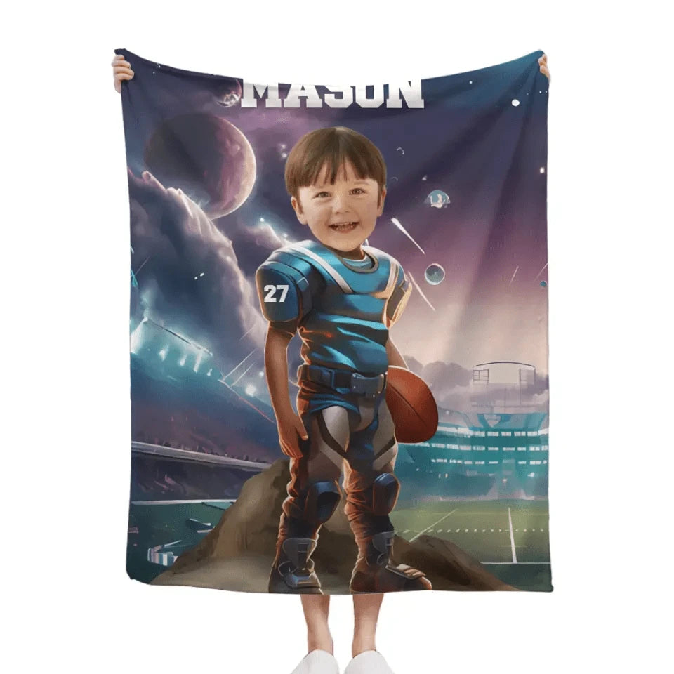 Football Competition - Personalised Photo Customised Blanket- Gifts for Football Players,Fans,Boy