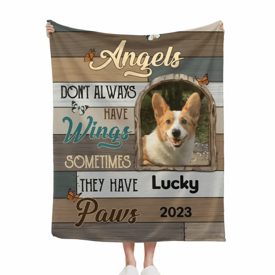 Customized Pet Memorial Blankets - Personalized Cozy Blanket with Pet Photo,Name and Year - A Meaning Gift For Pet Owners,Pet Lovers