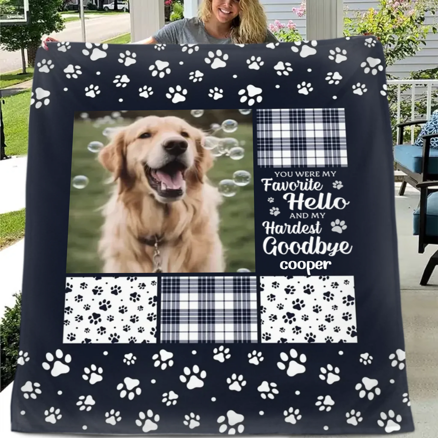 You Were My Favorite Hello and My Hardest Goodbye - Customized Pet Photo Blanket