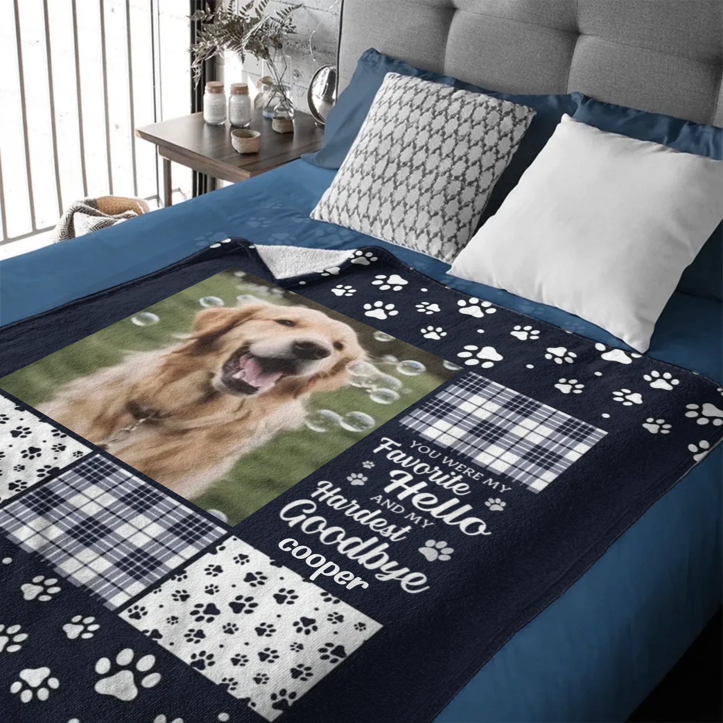 You Were My Favorite Hello and My Hardest Goodbye - Customized Pet Photo Blanket