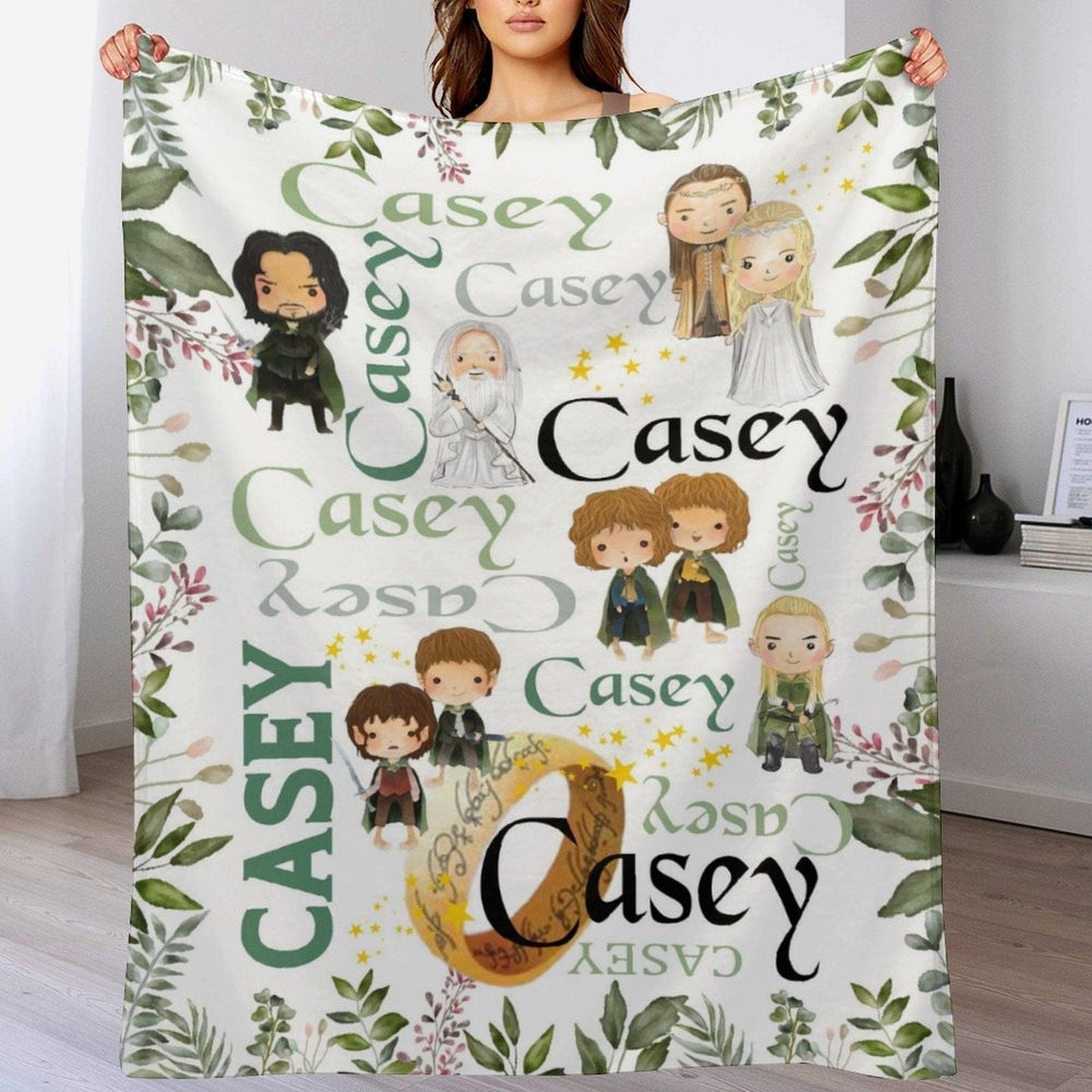 Name Customized Finger Rings Blanket Gifts for Kids