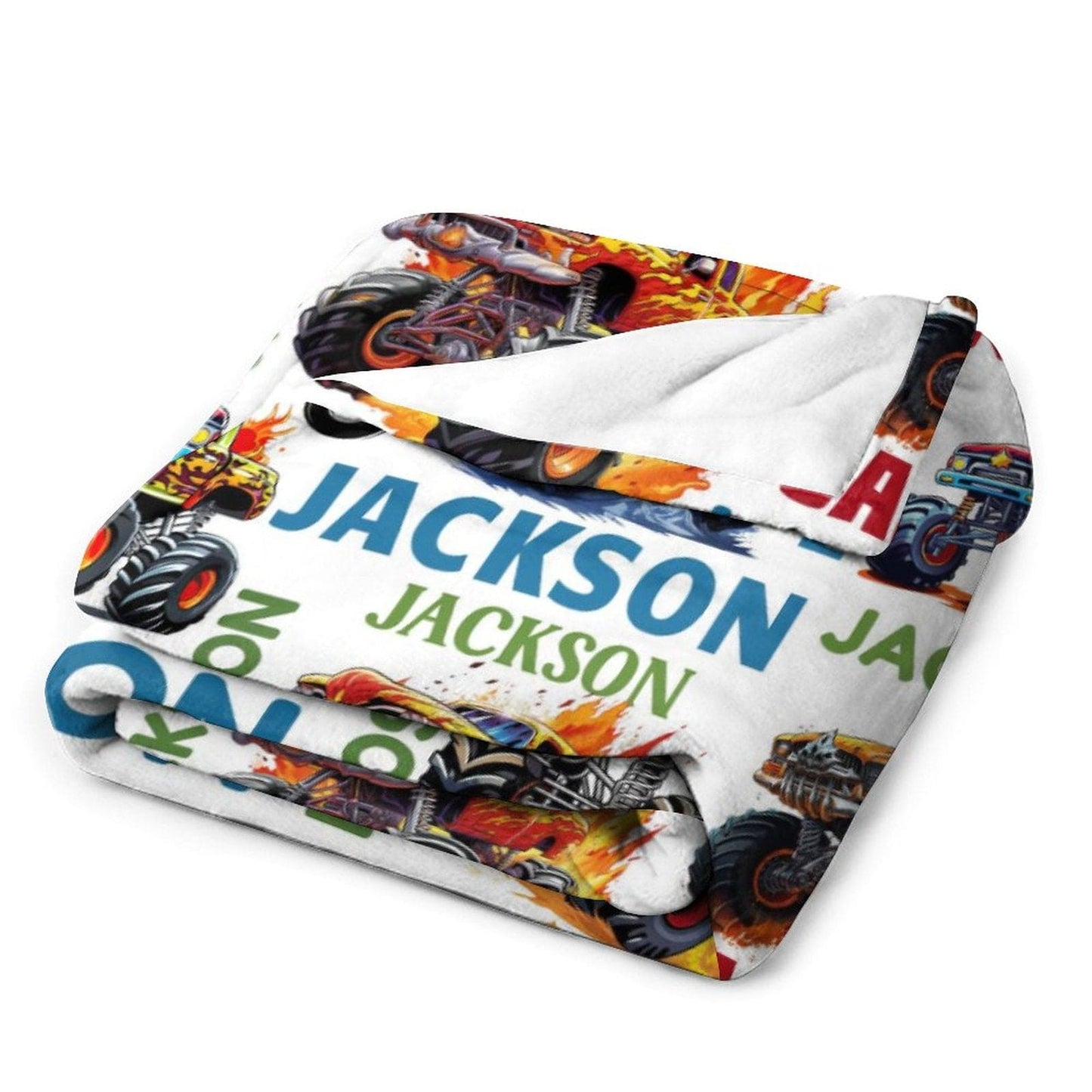 Truck Custom Name Blanket-Personalized Baby Blanket for Girls&Boys