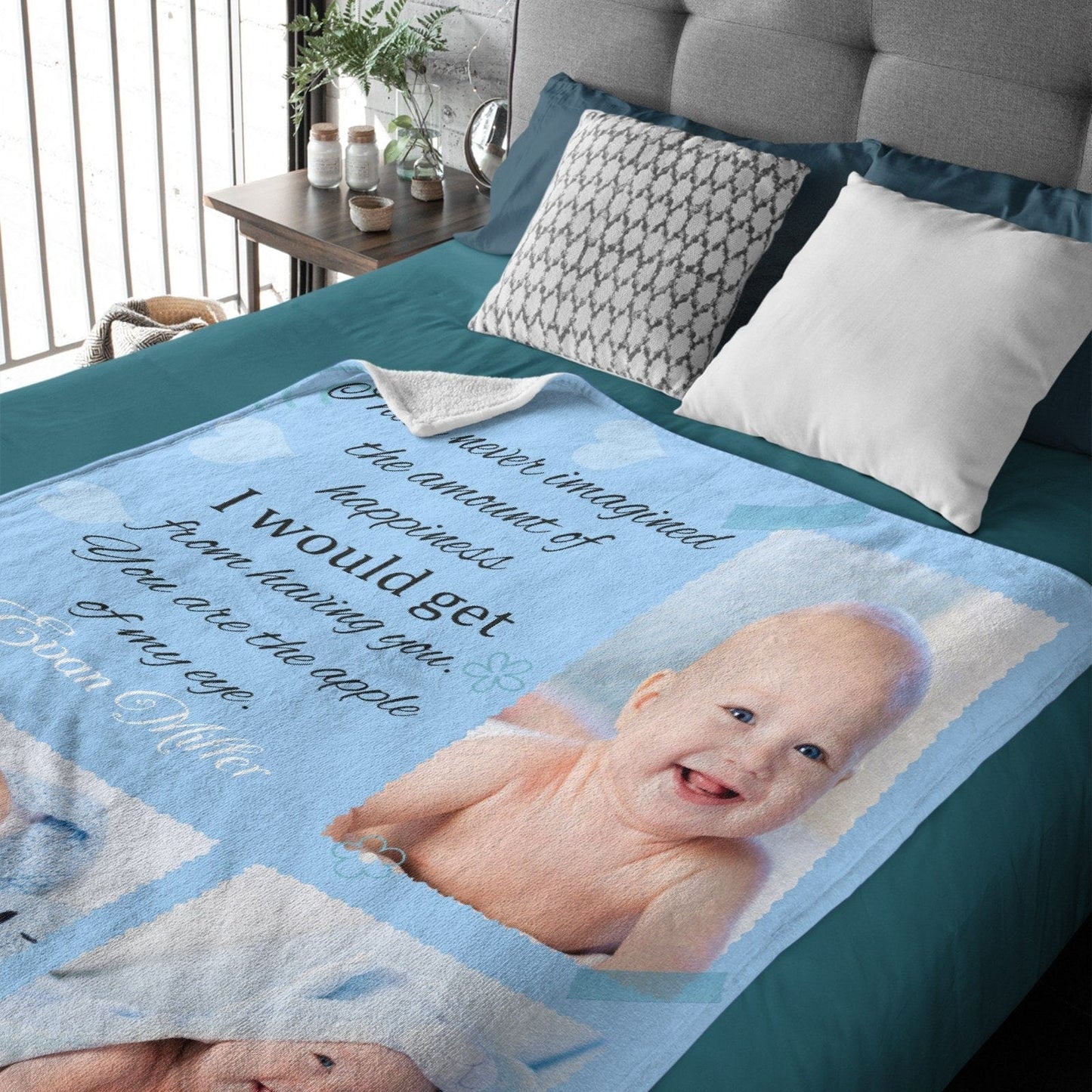 Customized Baby Photo Blanket-You Are The Apple Of My Eye