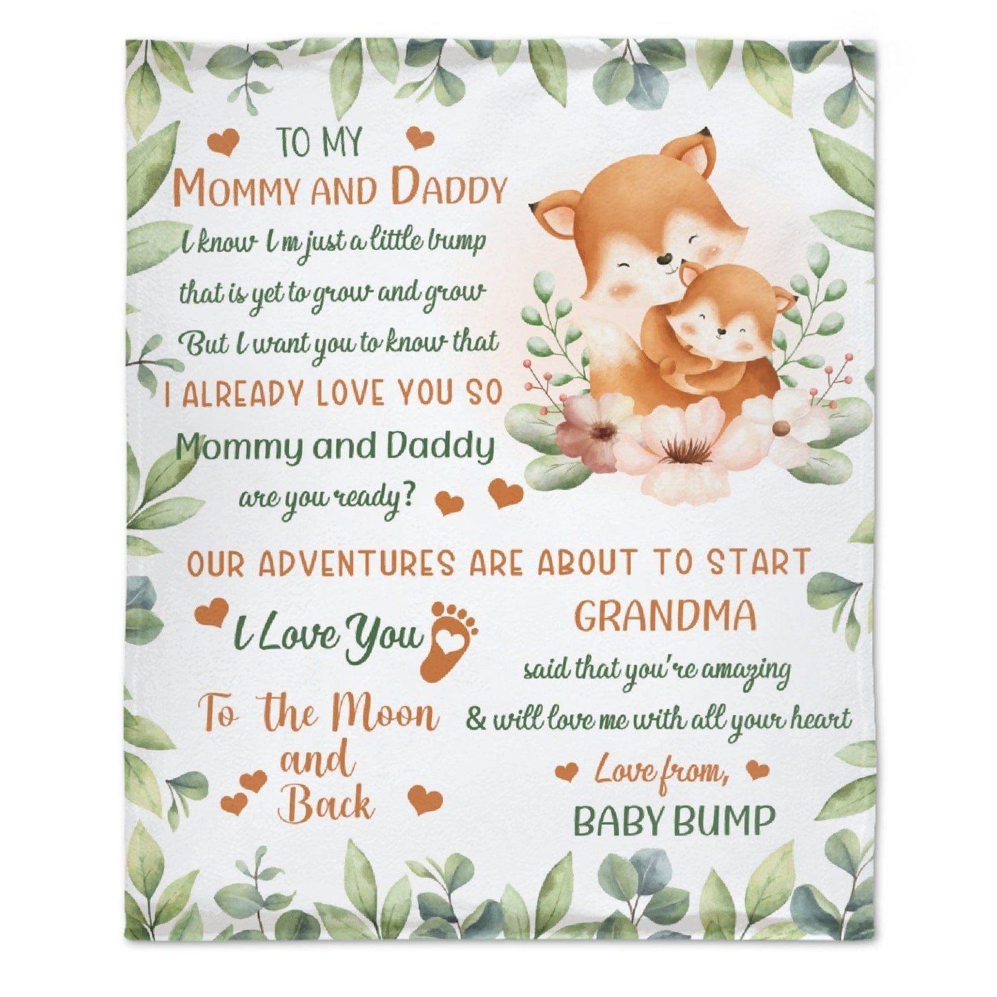 I Love You To The Moon And Back- Family Personalized Custom Baby Blanket