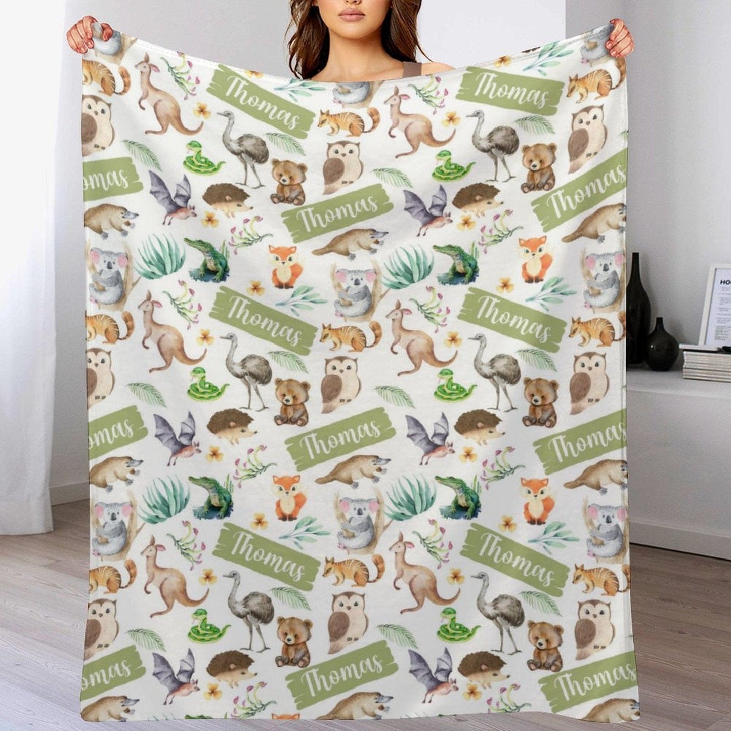 We pay shipping✈️Personalised Aussie Animals BabyYouth blanket