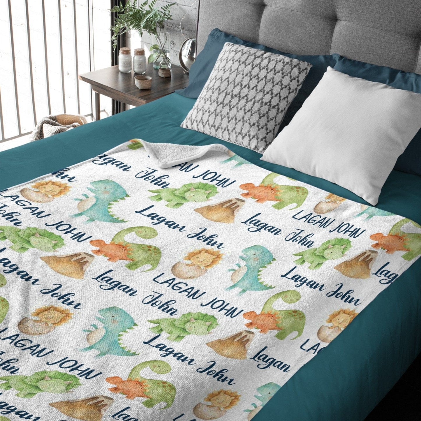 Personalized Dinosaur Name Blanket - Gifts for Baby