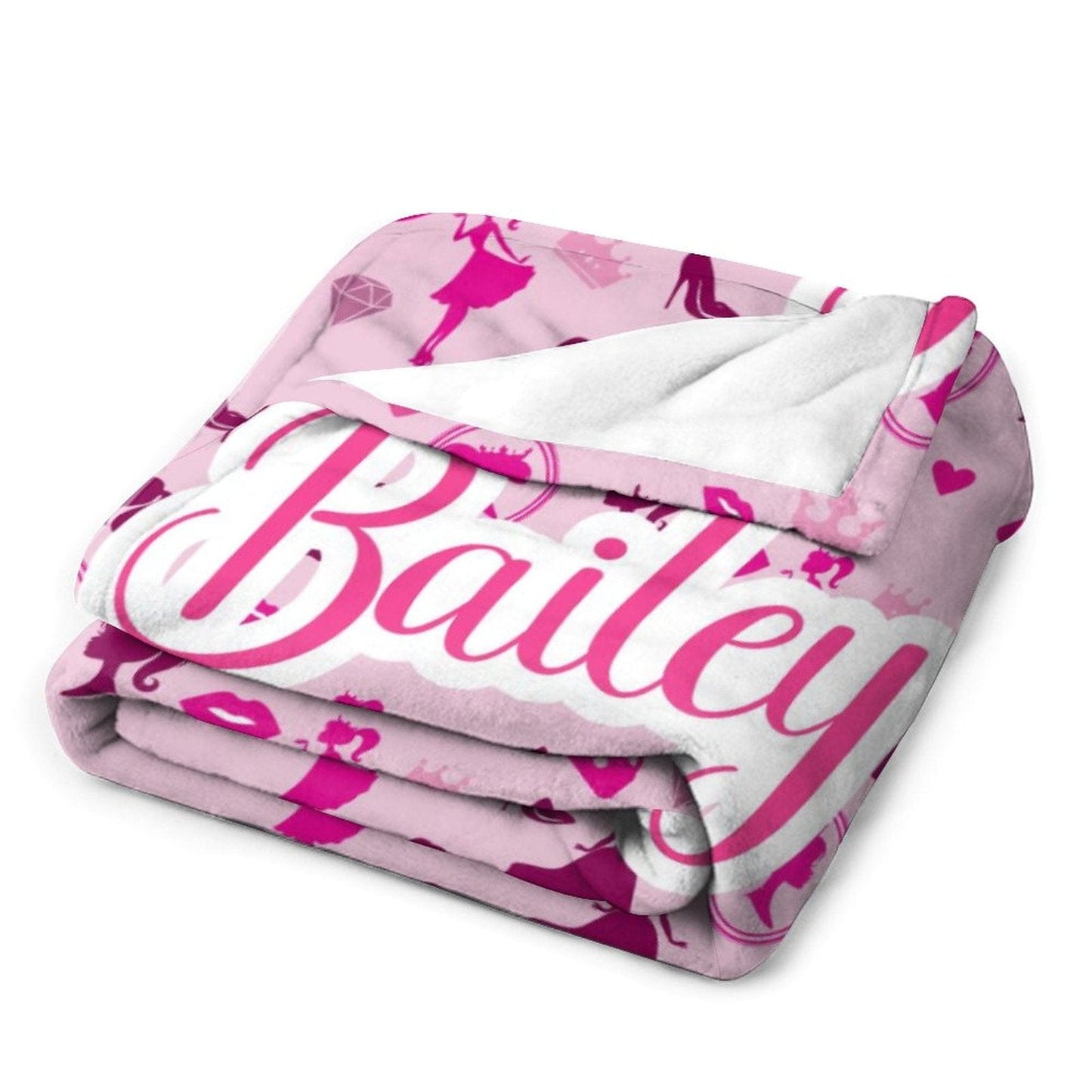 Personalized Name Custom Pink Party Blanket