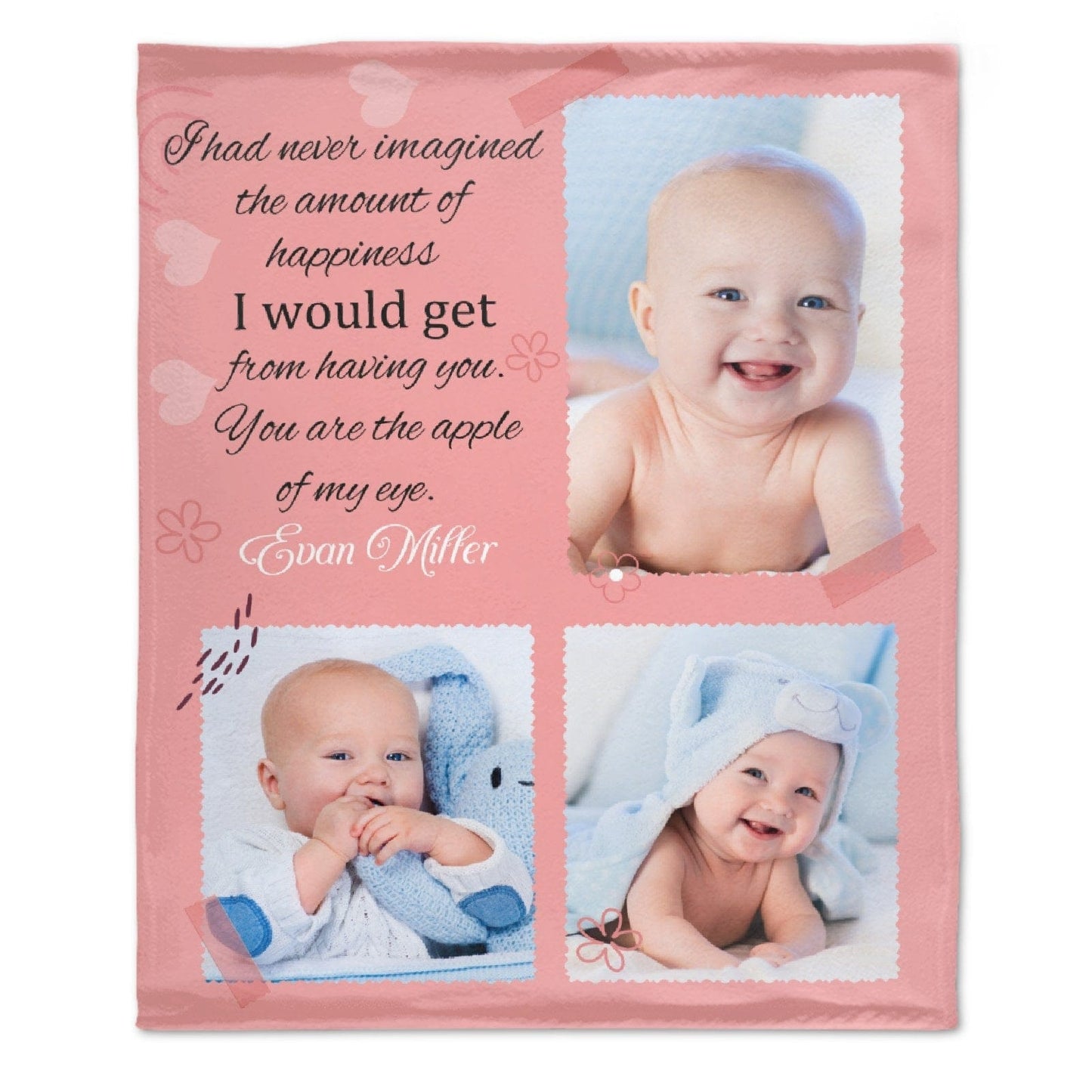 Customized Baby Photo Blanket-You Are The Apple Of My Eye