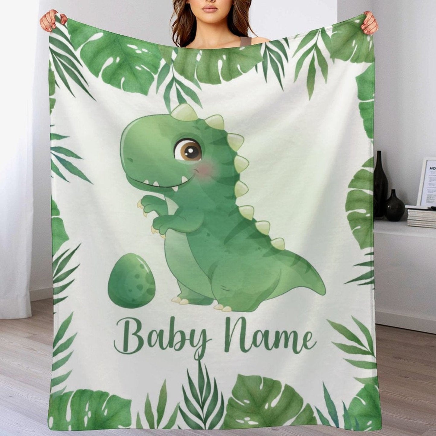 We pay shipping✈️Custom Baby Animals Blanket Gift for Baby Girls Boys - Dinosaur