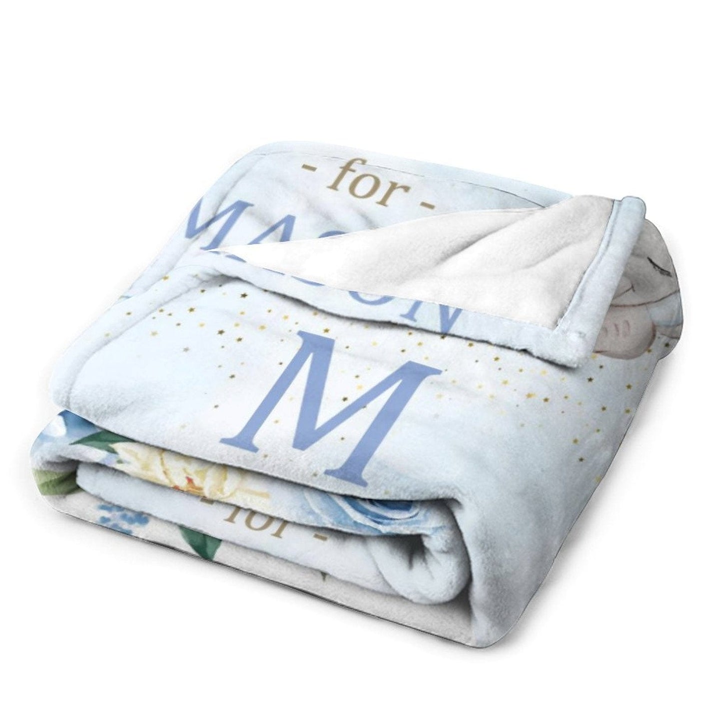 Customized Baby elephant Blanket With Personalized Name For Baby boys and girls