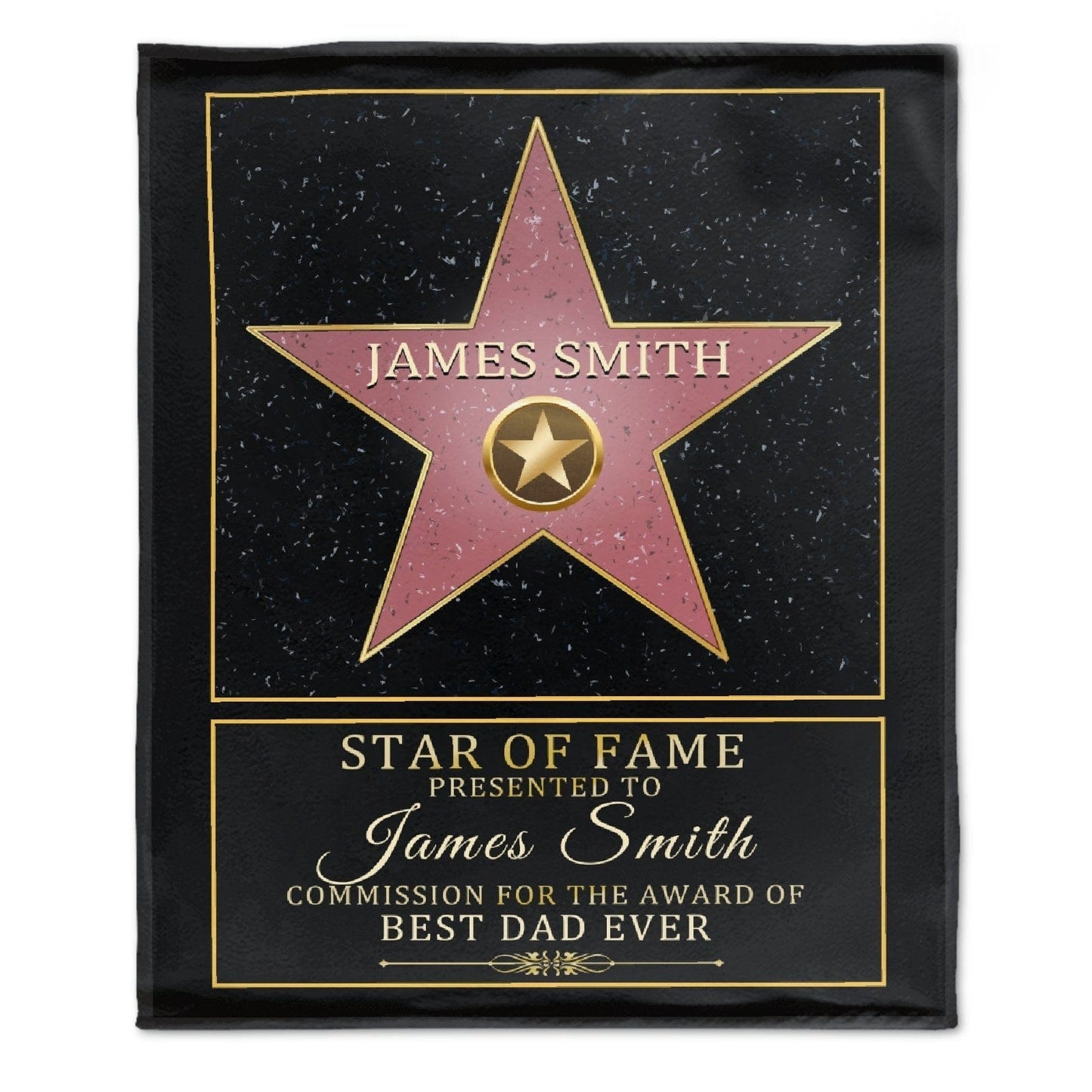 Star Of Fame, Best Mom, Best Dad Of The Year - Family Personalized Custom blanket - Birthday Gift For Mom And Dad