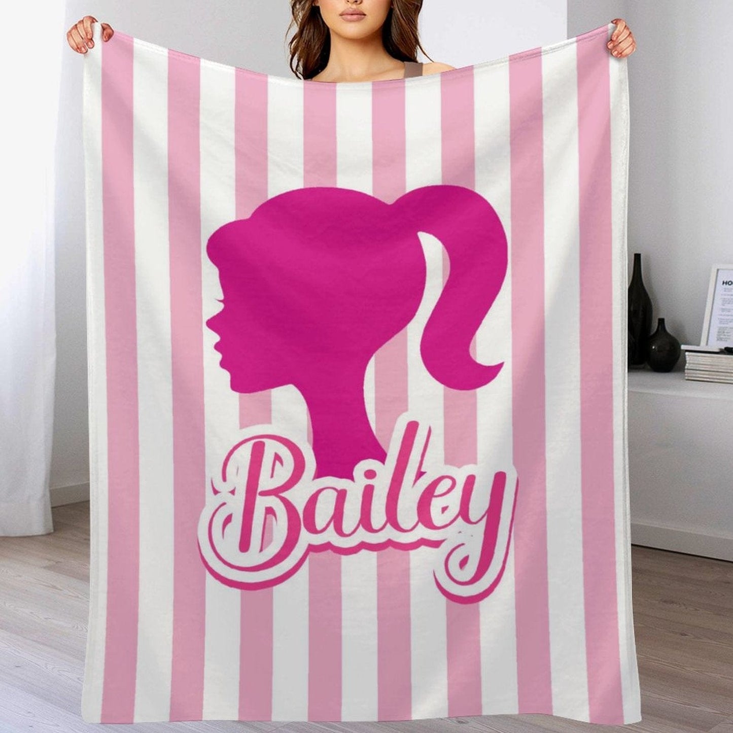 We pay shipping✈️Personalized Name Custom Pink Girl Blanket