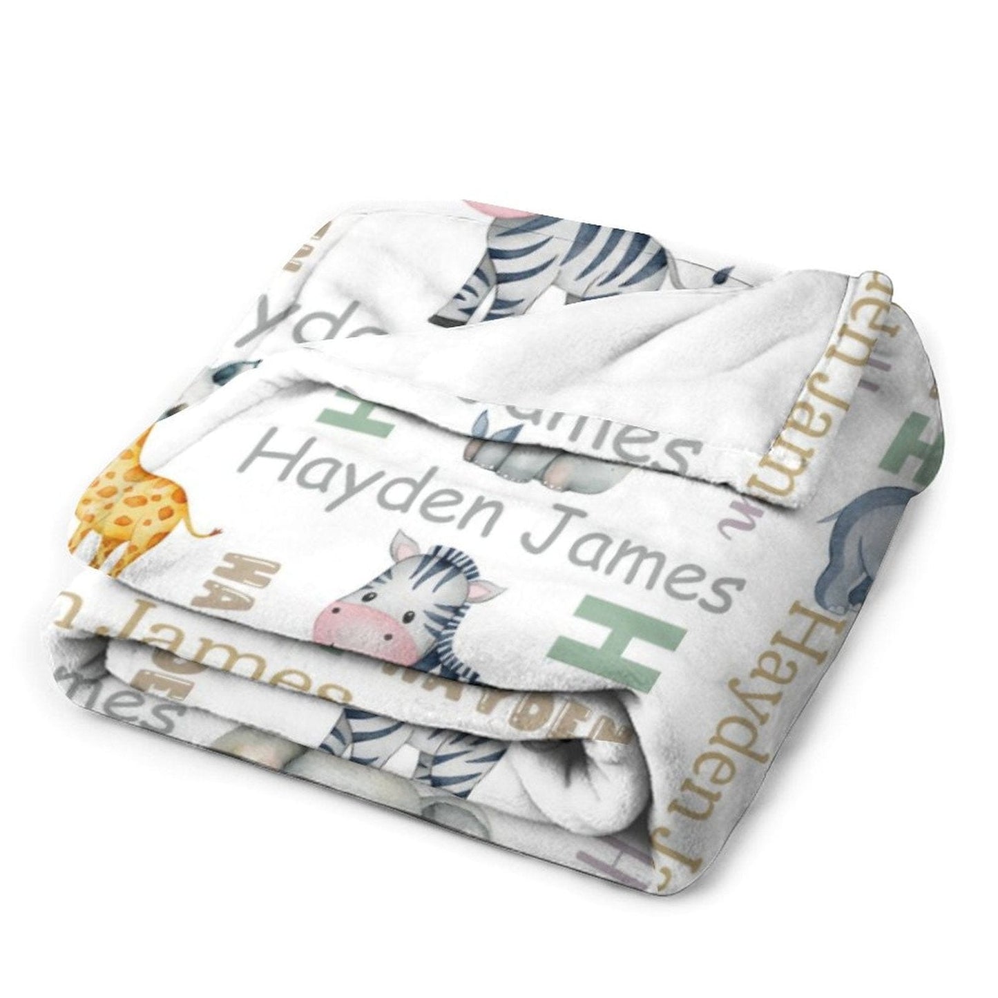 Baby Boy Safari Blanket Personalized Safari Animals Blanket