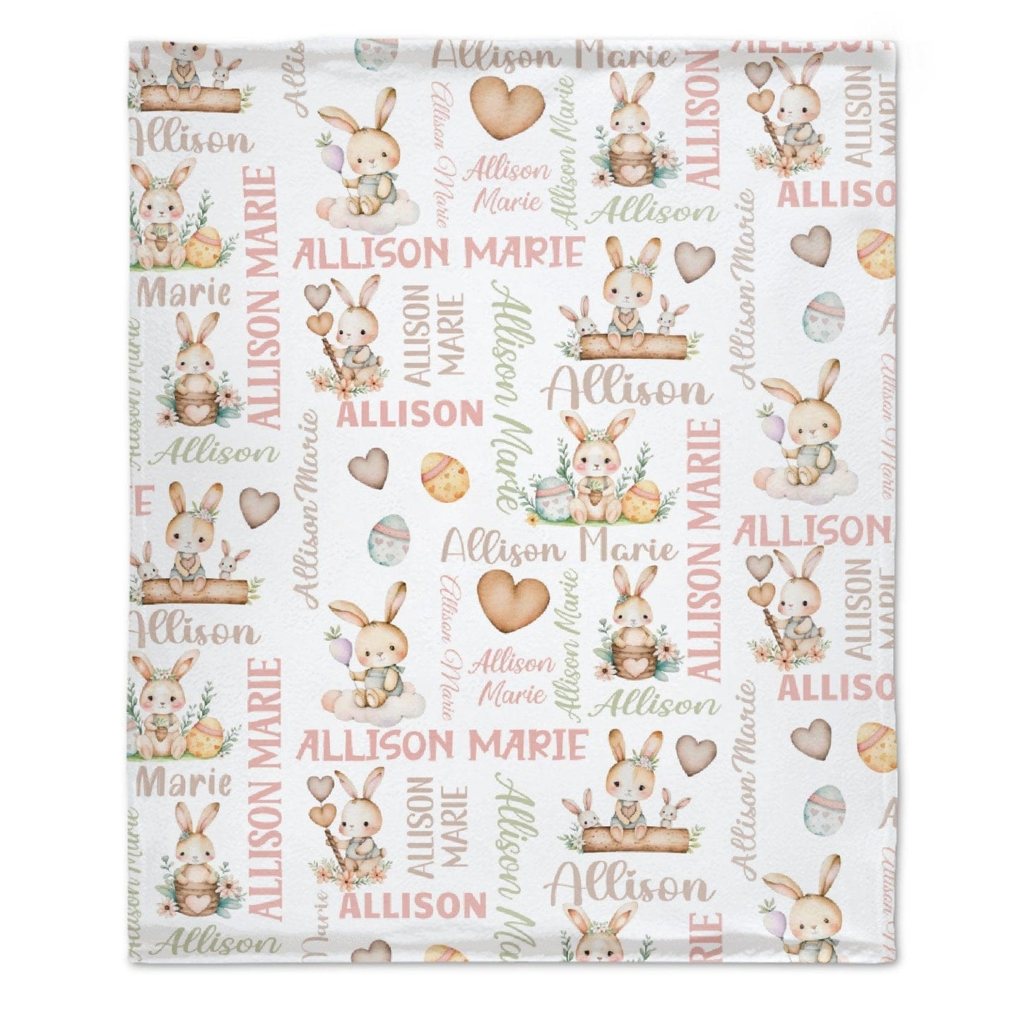 Personalized Bunny Easter name blanket