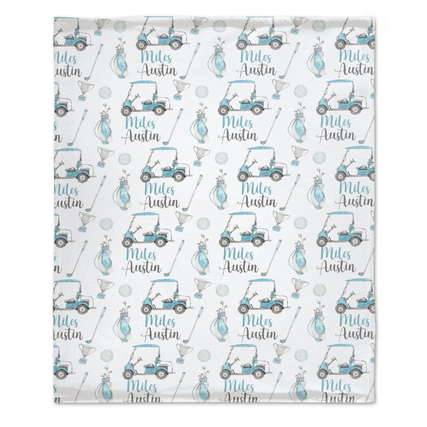 Personalized Swaddle Golf Nursery Theme Baby Blanket - Golf