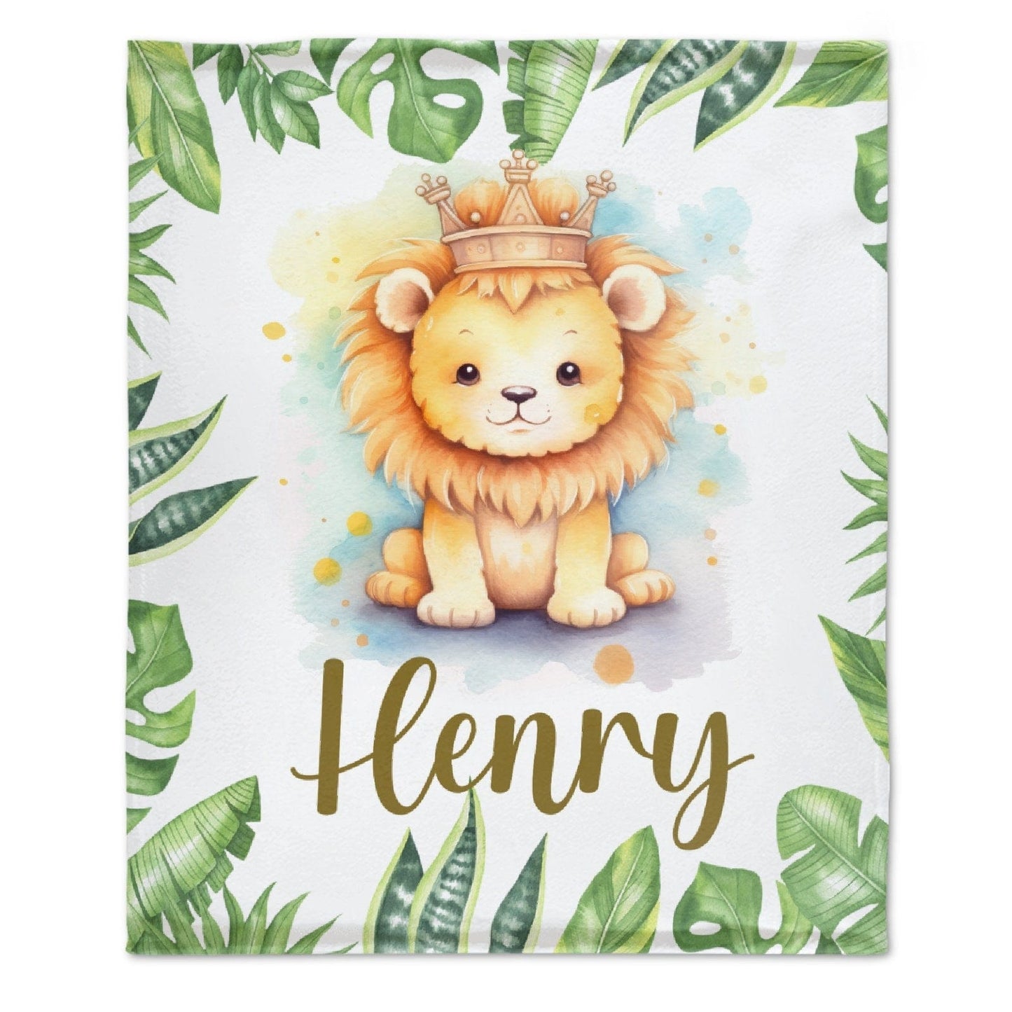 Personalized Customized Name Baby Blanket - Baby Lion