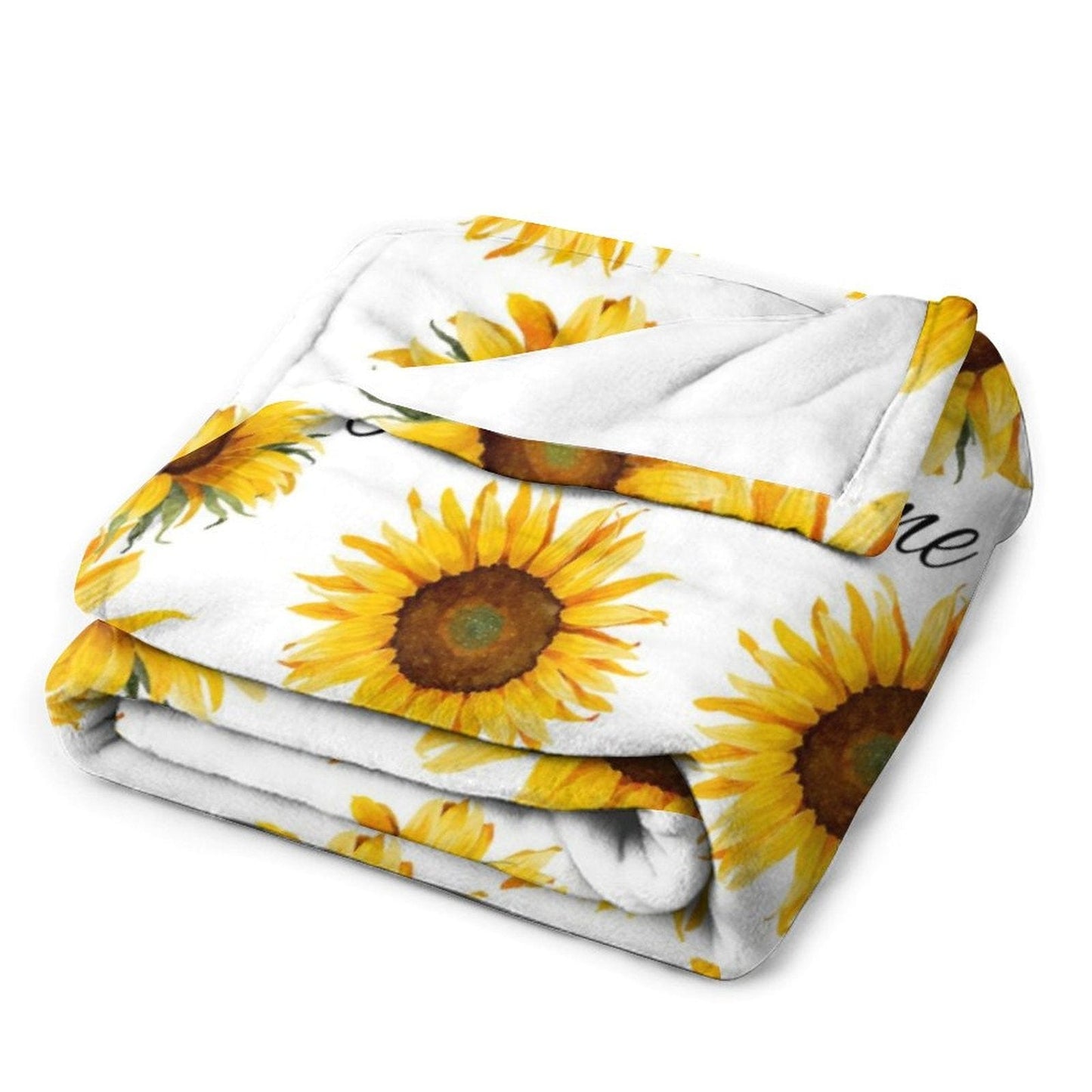Personalized Custom Sunflower Blanket with Name for Adults Kids Baby