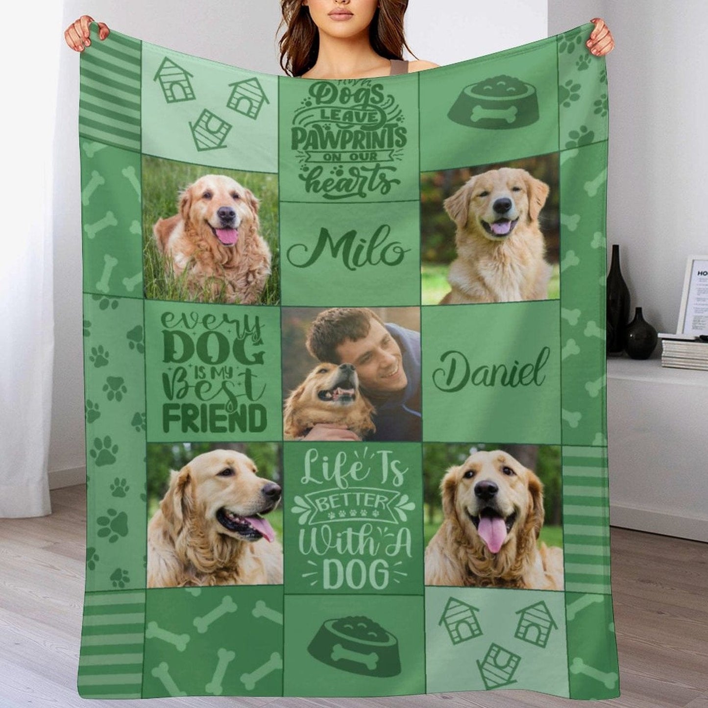 We pay shipping✈️Dog Photo Blanket-Personalized Pet Blanket-Pet Memorial-Custom Pet Photo-Personalized Photo Blanket-Pet Memorial Gift