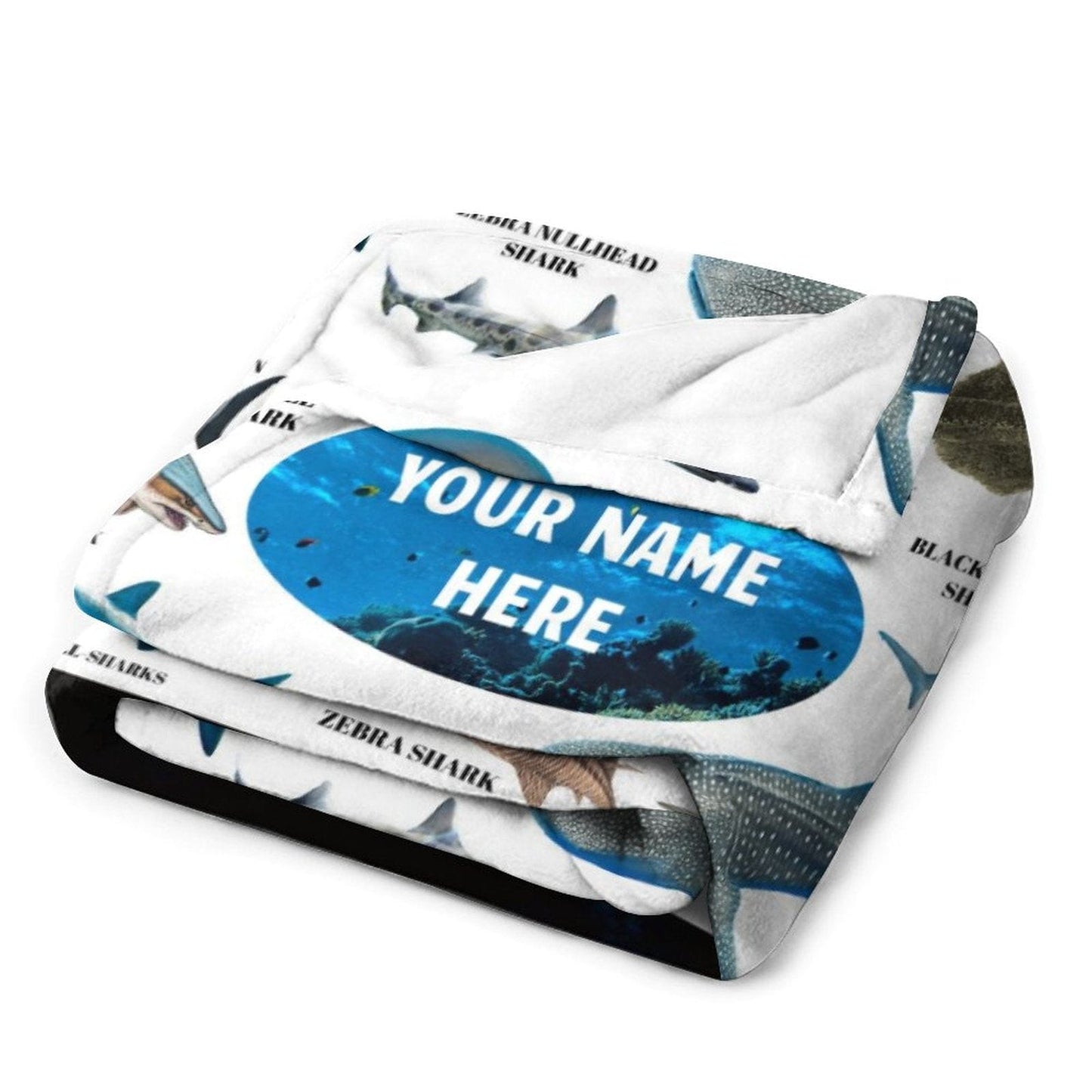 Personalized Name Shark Blanket for Kids