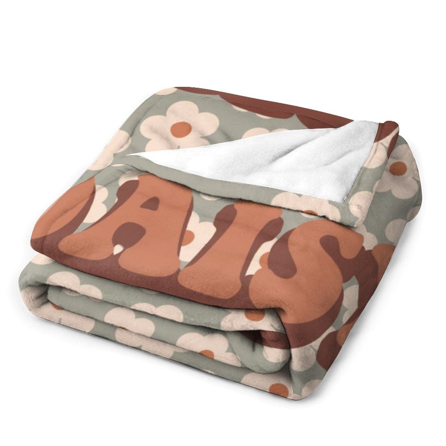 Custom Retro Flower personalize Baby blanket