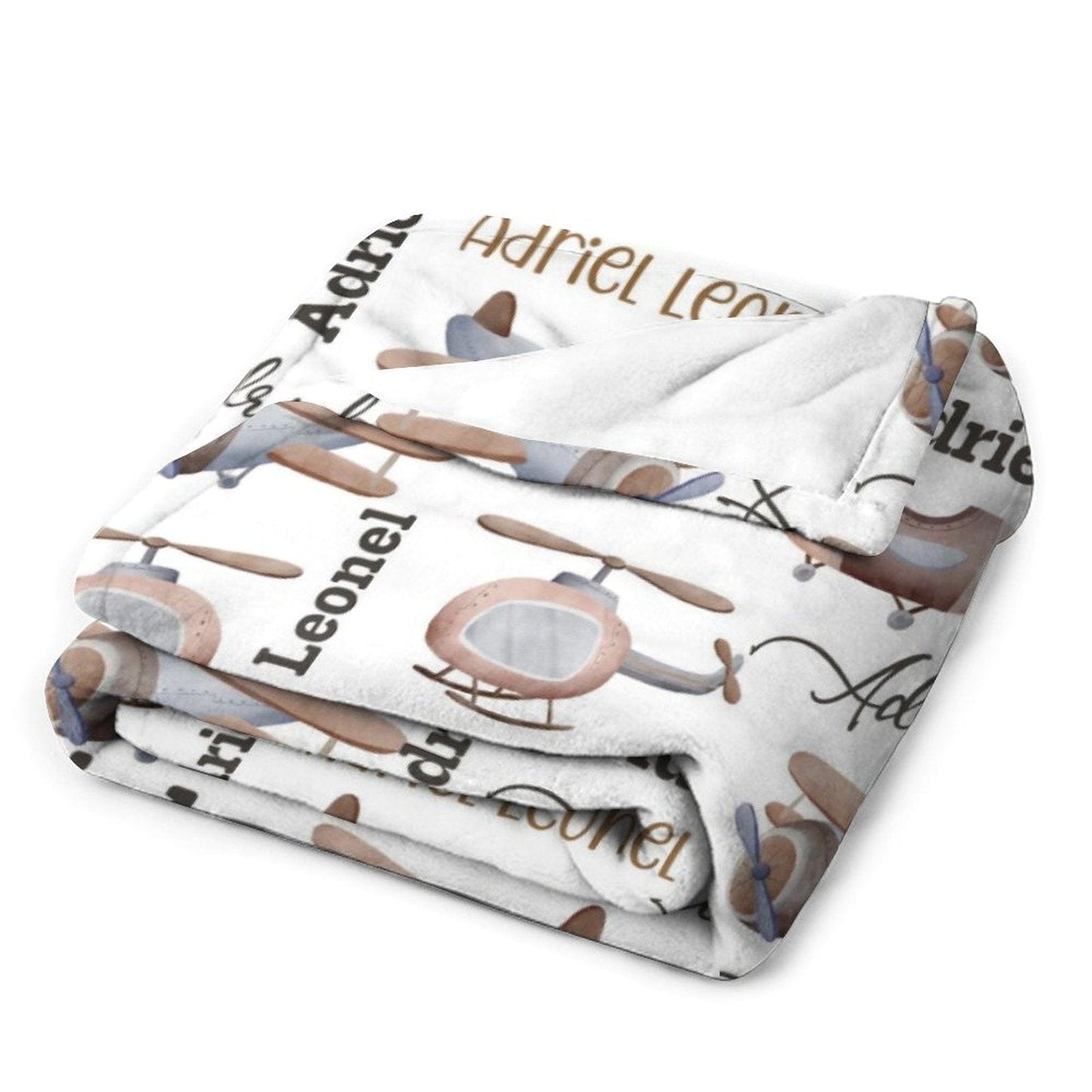 Personalized Name Airplanes Baby Blanket