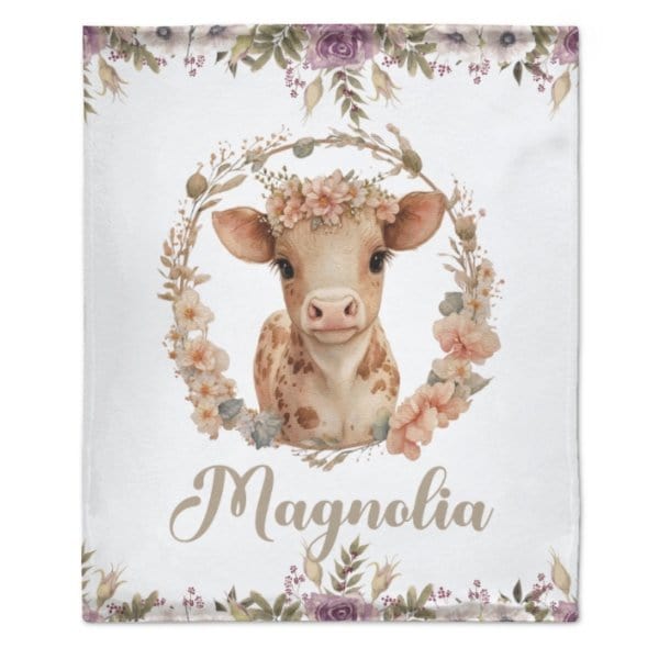 Cow Personalized Blanket - Gift for Baby - Virudhaka