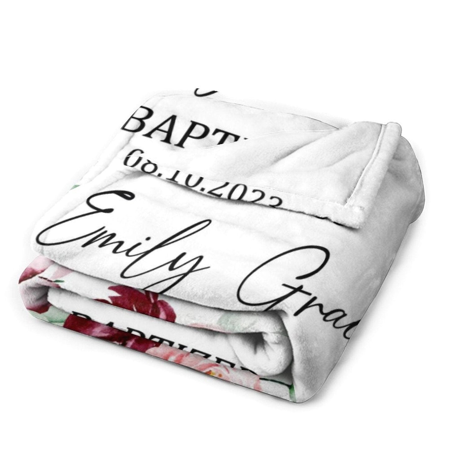 Personalized Baptism God Bless Name Blanket