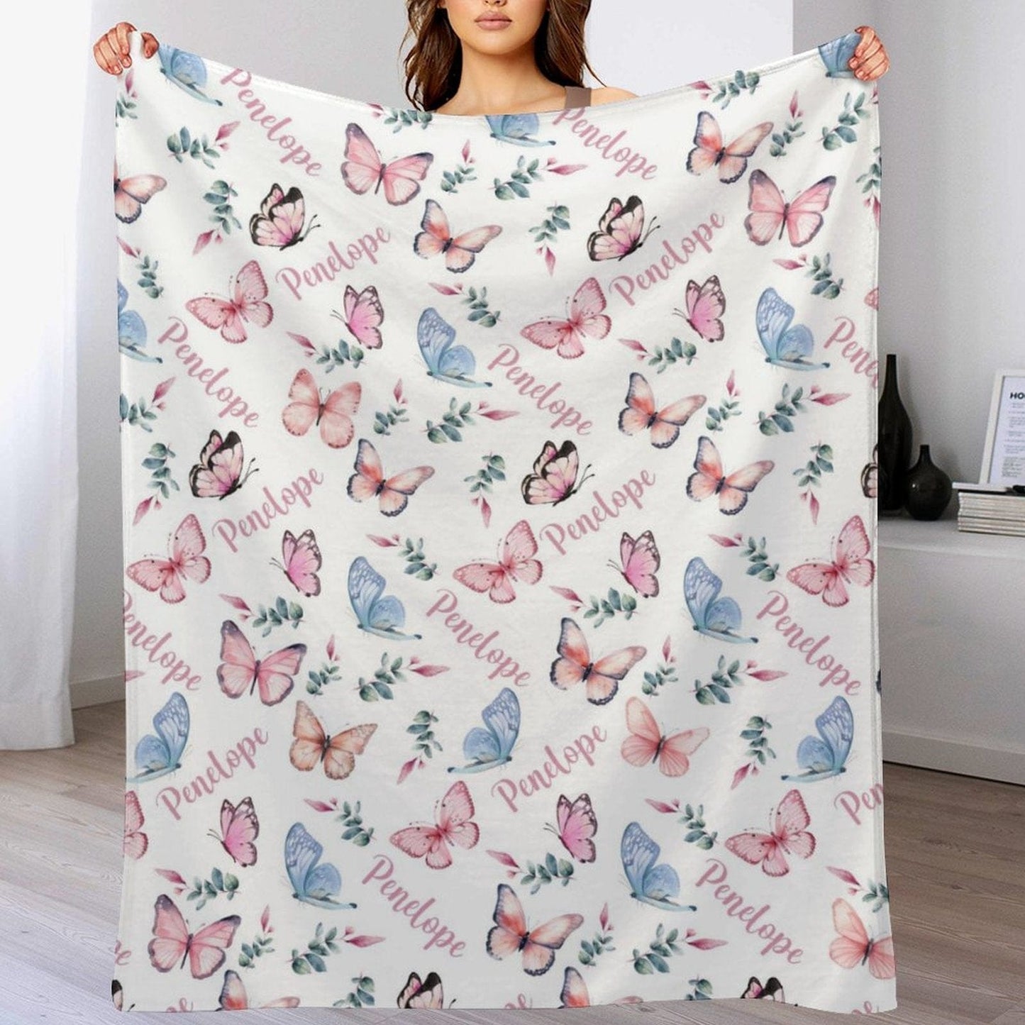We pay shipping✈️Custom Butterfly Name Blanket-Gift for Kids