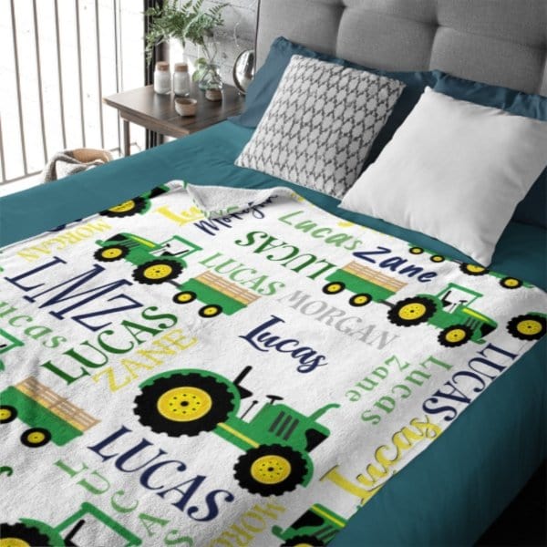 Personalized Farm Tractor Blanket - Gift for Baby - Virudhaka