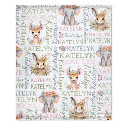 Customized Baby Blanket with Name for Girl for Baby Shower Christmas Birthday