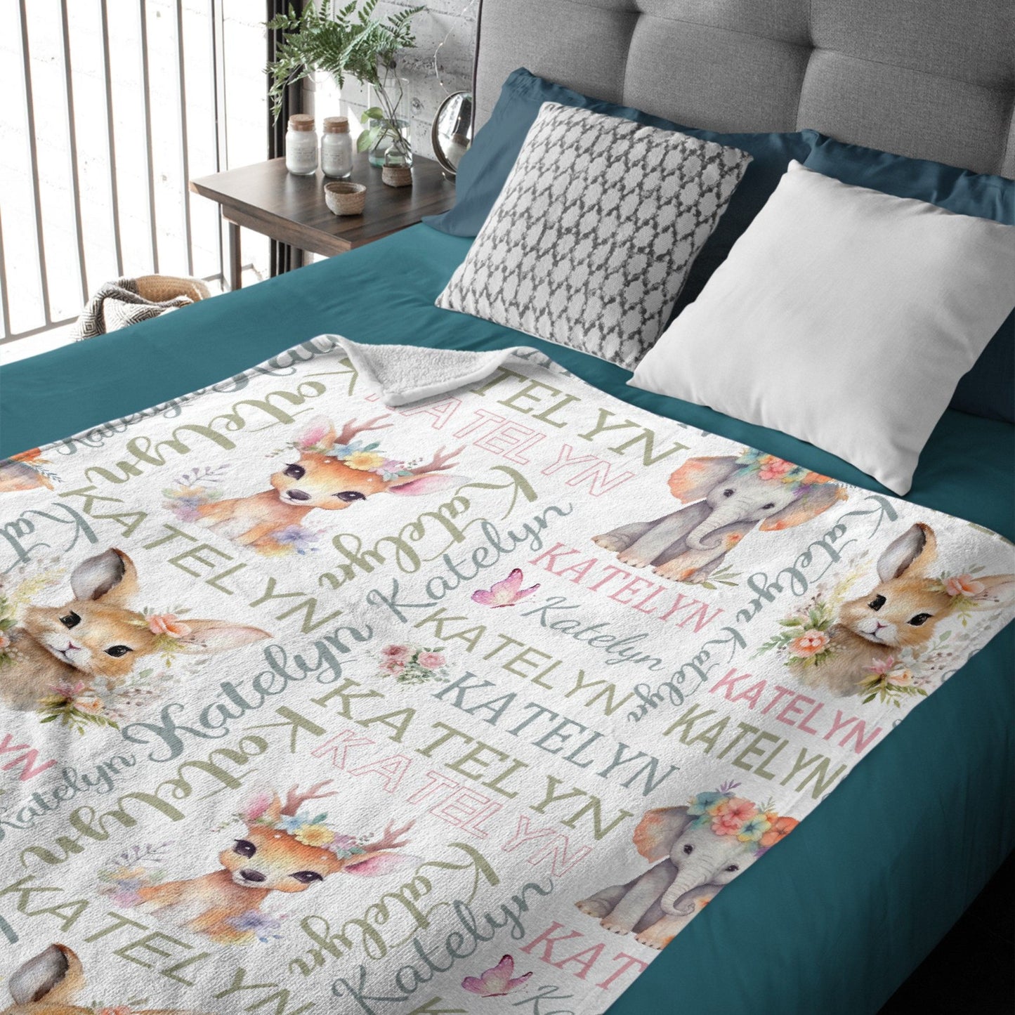 Customized Baby Blanket with Name for Girl for Baby Shower Christmas Birthday