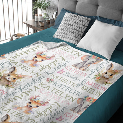 Customized Baby Blanket with Name for Girl for Baby Shower Christmas Birthday