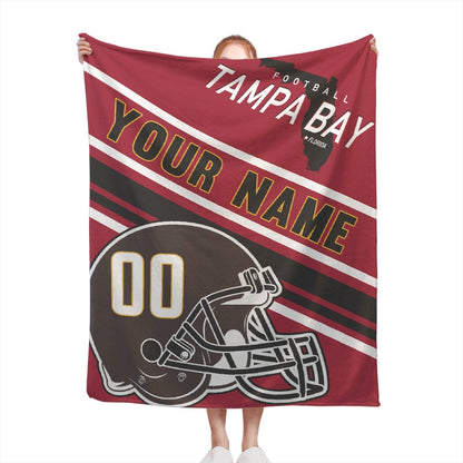 Personalized Football TAMPA BAY  Custom Fans Add Name Number Blanket