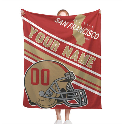 Personalized Football SAN FRANCISCO  Custom Fans Add Name Number Blanket