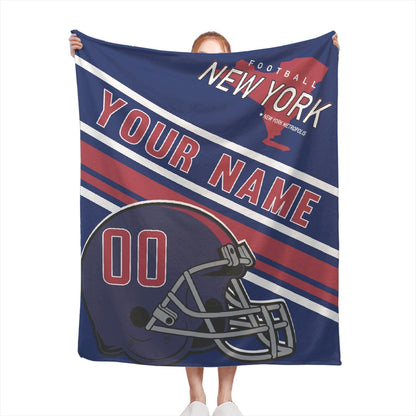 Personalized Football NEW YORK Custom Fans Add Name Number Blanket
