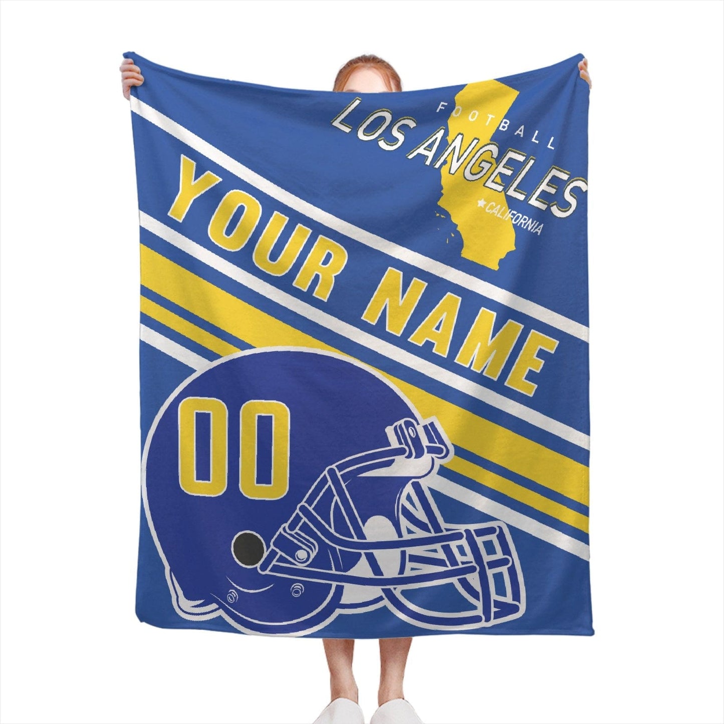 Personalized Football Los Angeles Custom Fans Add Name Number Blanket