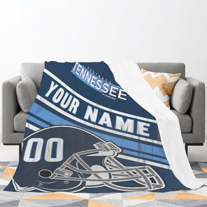 Personalized Football TENNESSEE  Custom Fans Add Name Number Blanket