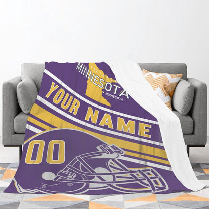 Personalized Football MInnesota Custom Fans Add Name Number Blanket