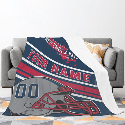 Personalized Football NEW ENGLAND  Custom Fans Add Name Number Blanket