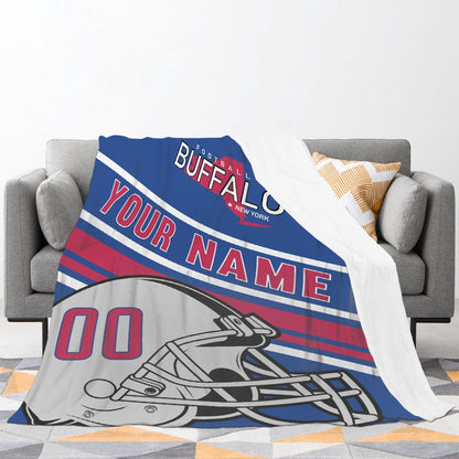 Personalized Football BUFFALO Custom Fans Add Name Number Blanket