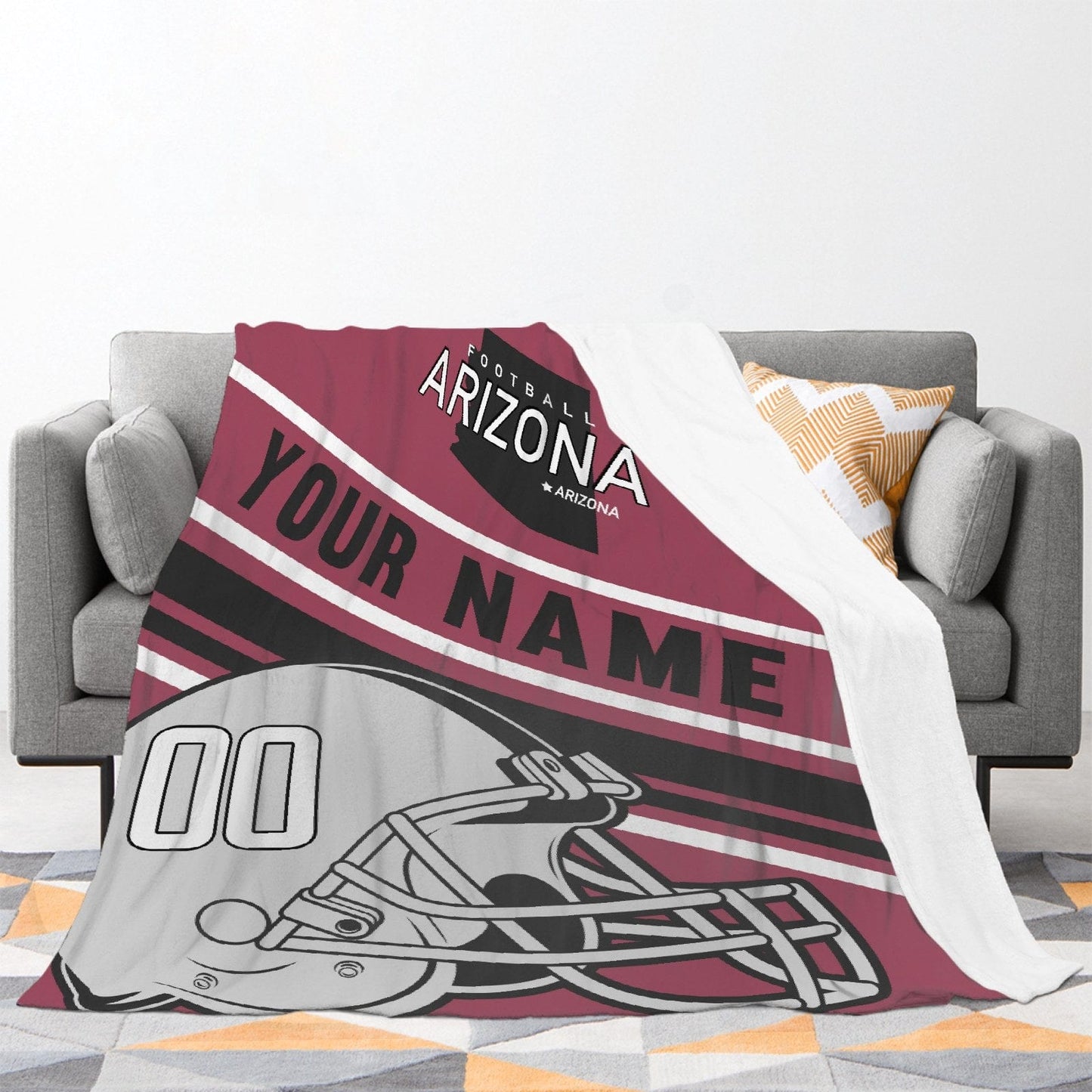 Personalized Football Arizona Custom Fans Add Name Number Blanket